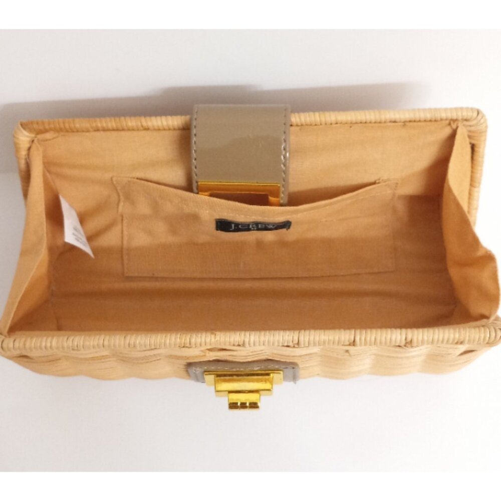 J Crew Rattan Straw Clutch Purse - Picture 2 of 5